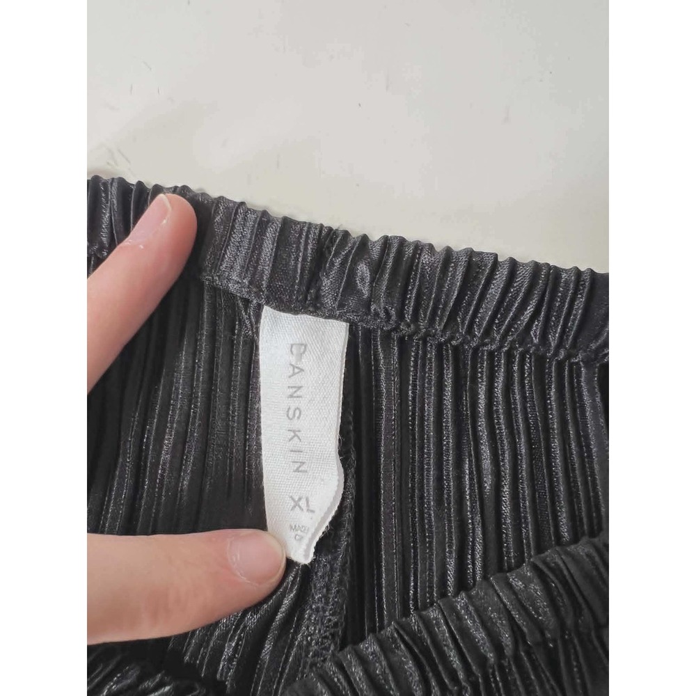Danskin‎ Womens Black Pleated Wide Leg Drawstring Elastic Waist Pants XL 1427-47 - Picture 2 of 5